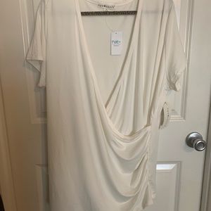 Eye Candy white faux wrap top